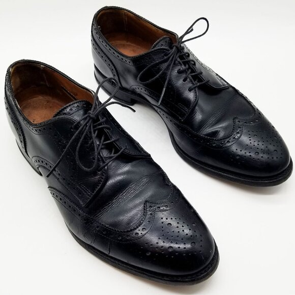 Allen Edmonds Concord Wingtip Brogue Oxfords Shoes Mens Black US 9.5 Made in USA - Picture 1 of 16